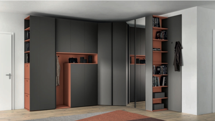 Armadio con libreria e scarpiera 