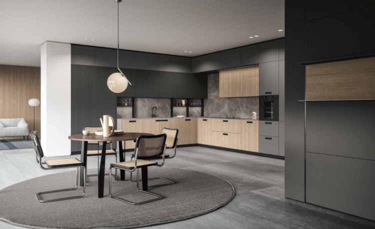 Cucina moderna che tocca il soffitto