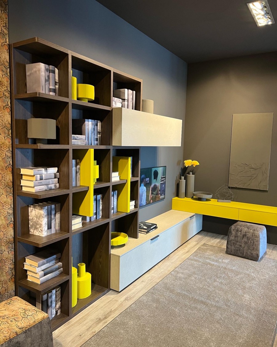 Soggiorno o mobile libreria con progettazioni su misura