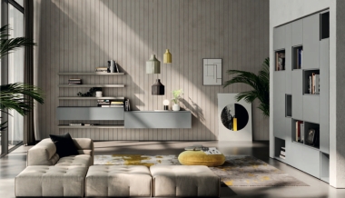 Libreria e parete minimale 